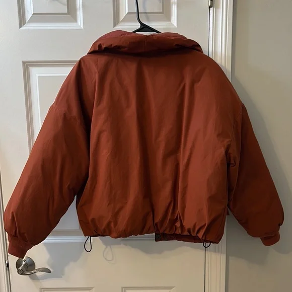 Levi's Dark Orange Puffer Jacket with High Collar - Picture 4 of 5